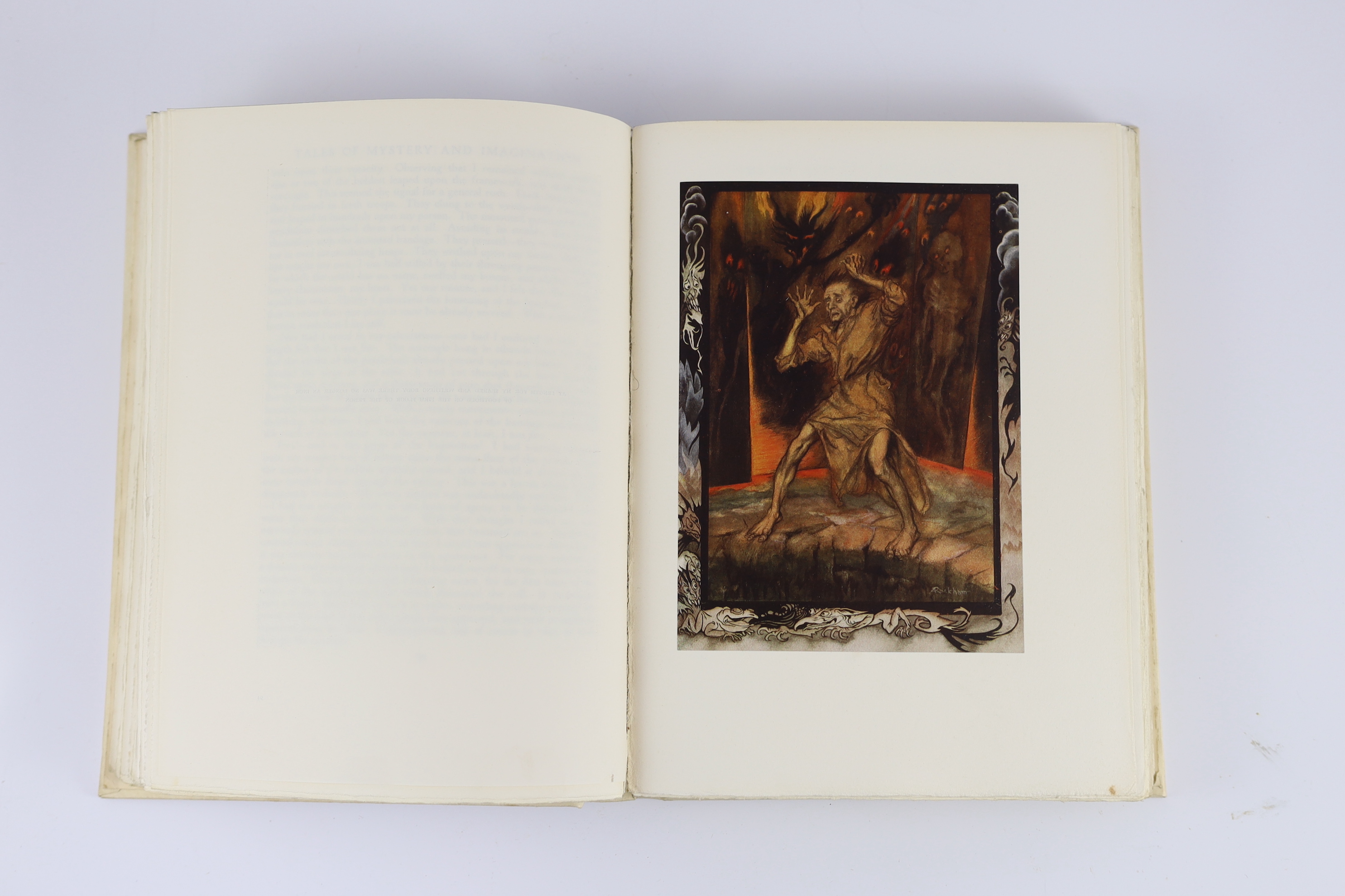 Poe, Edgar Allan - Tales of Mystery and Imagination, Illustrated by Arthur Rackham, limited edition (of 460 numbered copies, signed by the artist). coloured pictorial title, 12 coloured and mounted plates (with captioned